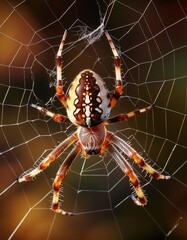 Obraz premium Isolated scary spider in a web