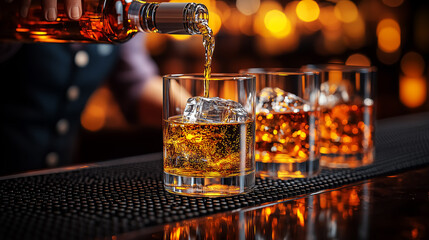 pouring alcohol drinks, beverages, wines and cocktails. Design for Wall Art, Poster Print, Wallpaper & Background