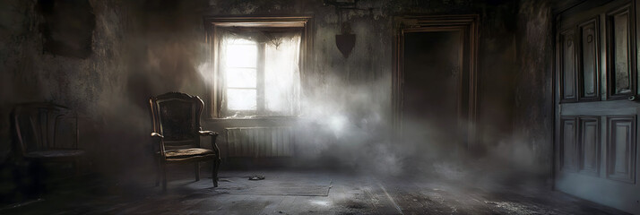 old abandoned building, ai generated,