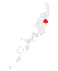 Obraz premium Palau map. Map of Palau with capital city Ngerulmud