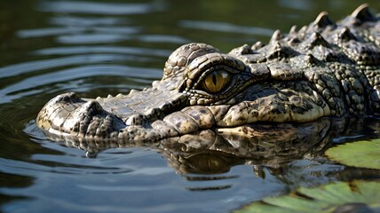 Fototapeta premium crocodile in the water