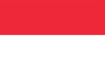 Naklejka premium Flag of Indonesia. The Indonesian flag is red and white. State symbol of the Republic of Indonesia. Isolated vector illustration.