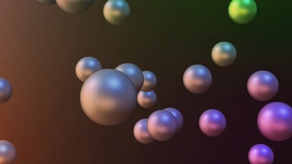 3d render of multicolored metal balls