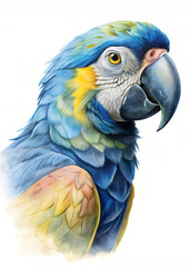 Fototapeta premium Parrot face isolated on transparent background