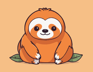 Cute orange sloth