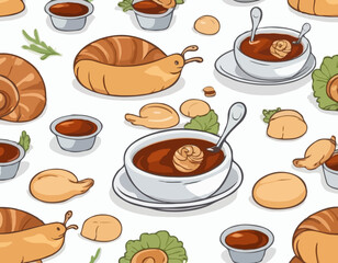 French cuisine - Escargot with sauce