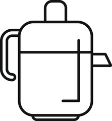 Line drawing of an electric kettle showing the heating element boiling water