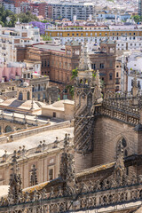 Obraz premium Rooftop view of the Seville Cathedral.