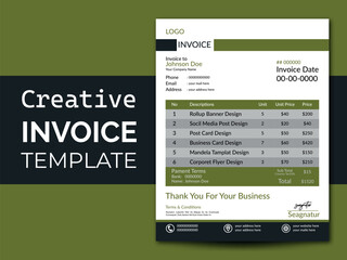 Professional business invoice template design.