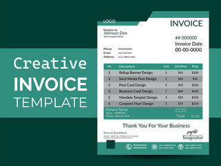 Professional business invoice template design.