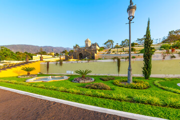 Naklejka premium The hillside Marquesado de la Quinta Roja Garden at the seaside town of La Orotava, on the Canary Island of Tenerife, Spain.
