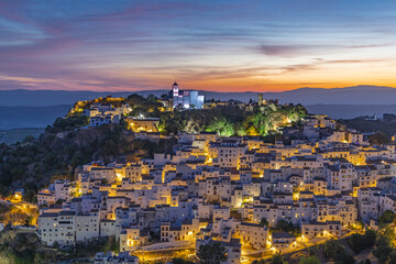Fototapeta premium Evening view of the village of Casares in Andalusia.