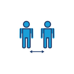Social distance icon vector. social distancing icon. self quarantine sign