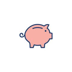 Piggy bank icon vector. piggy money icon