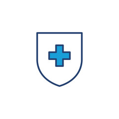 Health insurance icon vector. Insurance health document icon