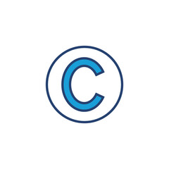 Copyright icon vector. copyright symbols