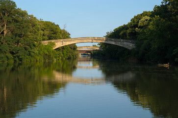 Erie canal as it flows through Rochester, New York