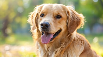 Golden Retriever Portrait in a Sunny Meadow