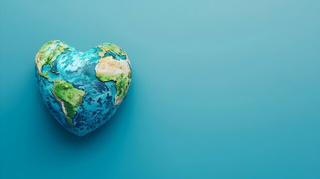 Heart Shaped Earth Symbolizing Love Unity Sustainability Nature Passion