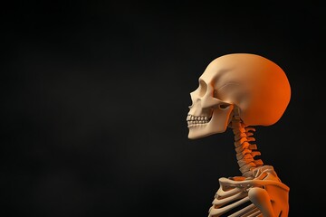A skeleton clipart, Halloween element, colorful 3D illustration