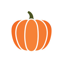 pumpkin squash symbol of halloween or thanksgiving day, flat color vector icon