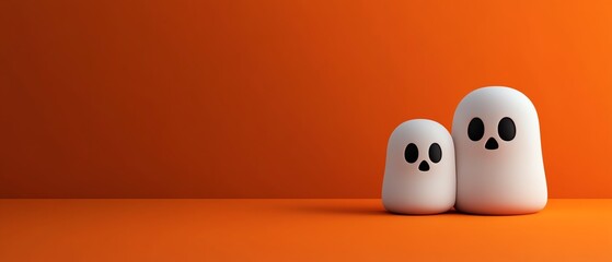 Ghost clipart, Halloween element, colorful 3D illustration