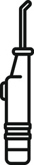 Line icon of a water flosser emphasizing the importance of interdental cleaning for healthy teeth and gums
