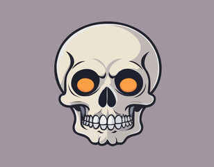 Skull cartoon icon. vector illustration.
