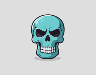 Skull cartoon icon. vector illustration.
