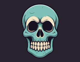 Skull cartoon icon. vector illustration.
