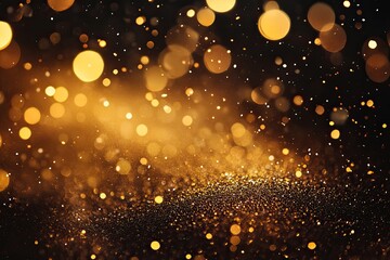 Golden bokeh background with glitter. Perfect for luxury, celebration, and festive themes.