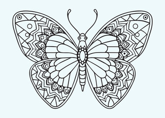 butterfly coloring pages and graphic element.