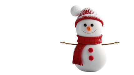  Cartoon Christmas snowman on transparent background