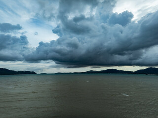 Amazing sea landscape nature background,with sky and clouds