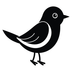 Cute bird silhouette vector