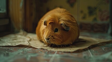 Guinea Pig isolated on paper background