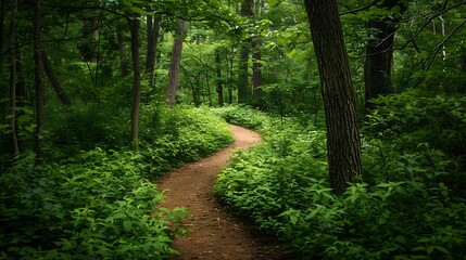 Fototapeta premium Serene Path Through Verdant Forest