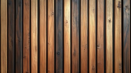 Vertical slats on wooden wall natural wood paneling texture for interior design	