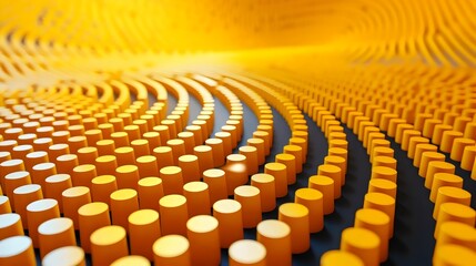 Fototapeta premium A yellow and black image of many small circles