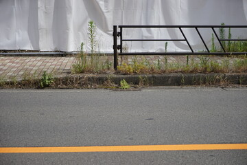 幹線道路のある郊外の日常風景