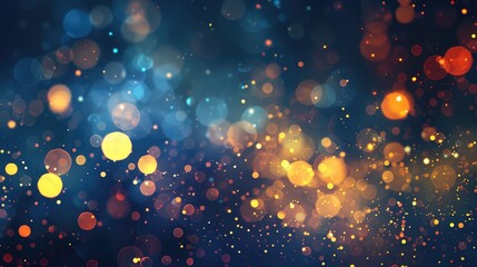 Lights' bokeh on dark backdrop
