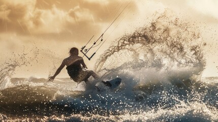 Kiteboarding Silhouette at Sunset