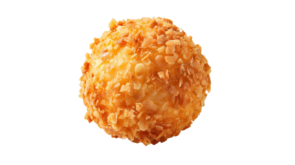 Crispy cheese ball on transparent background