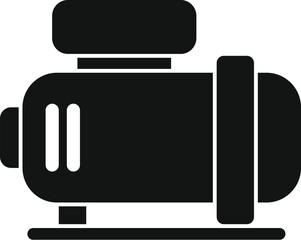 Black silhouette of a water pump for pumping clean water under pressure