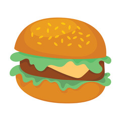 Meat burger Fast food icon Vector