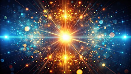 Naklejka premium Abstract background with glowing particle effects, magic, particles, abstract, background, glow, lights, digital, glowing