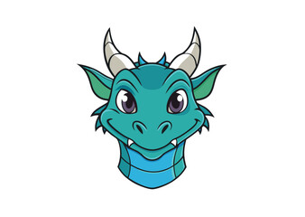 Fototapeta premium dragon head silhouette vector illustration 