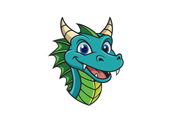 dragon head silhouette vector illustration 