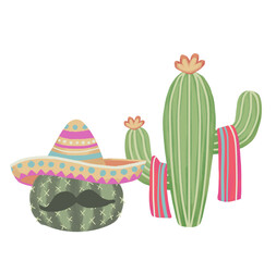 Cactáceas mexicanas en ilustración digital
