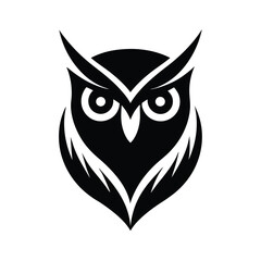 Owl logo silhouette vector art 
